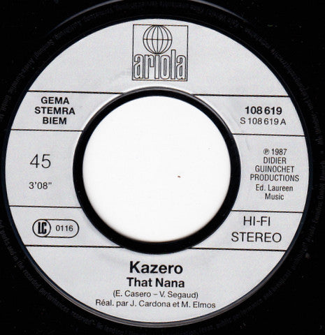 (Occasion) Kazero – Thaï Nana  [Vinyle 45 Tours]