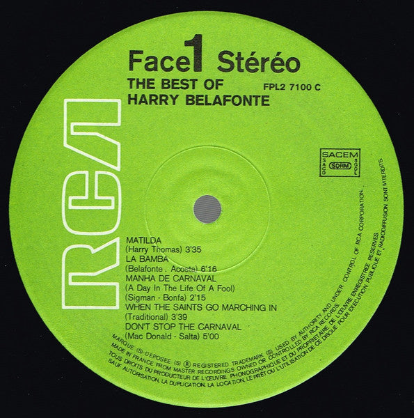 (Occasion ) Harry Belafonte – The Best Of Harry Belafonte [Vinyle 33 Tours]