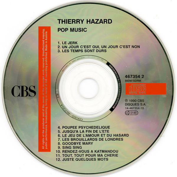 (Occasion) Thierry Hazard – Pop Music [CD]
