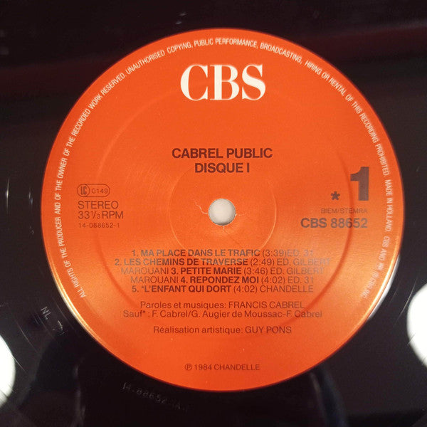 (Occasion) Francis Cabrel – Cabrel Public [Vinyle super 33 Tours]