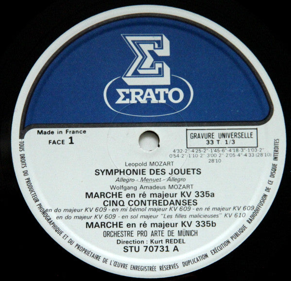 (Occasion) L & W.A. Mozart – Symphonie Des Jouets / Promenade En Traîneaux / Danses Allemandes [Vinyle 33Tours]