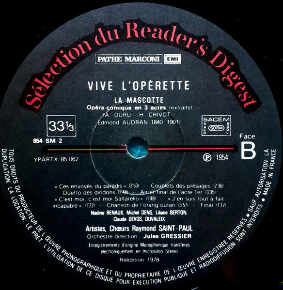 (Occasion) Vive L'Opérette-offenbach  [Vinyle 33Tours]