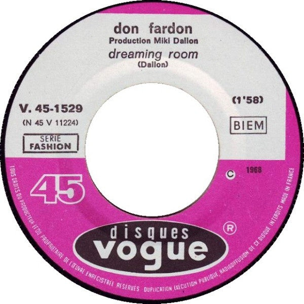 (Occasion) Don Fardon – (The Lament Of The Cherokee) Indian Reservation [Vinyle 45 Tours]