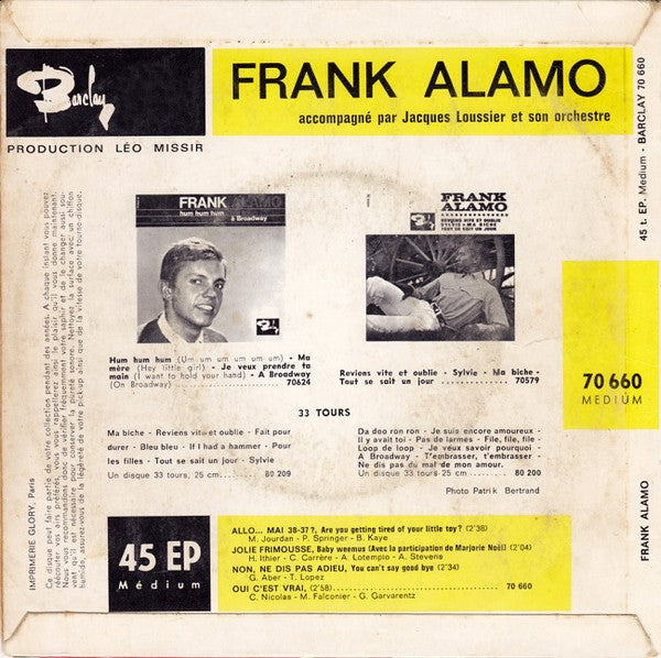 (Occasion) Frank Alamo – Allo... Mai 38-37 [Vinyle 45Tours]