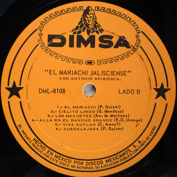 (Occasion) El Mariachi Jalisciense Con Antonio Bribiesca [Vinyle 33Tours]