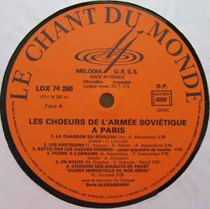 (occasion) Les Chœurs De L'Armée Soviétique – Chœurs De L'Armée Soviétique A Paris [Vinyle 33 Tours]