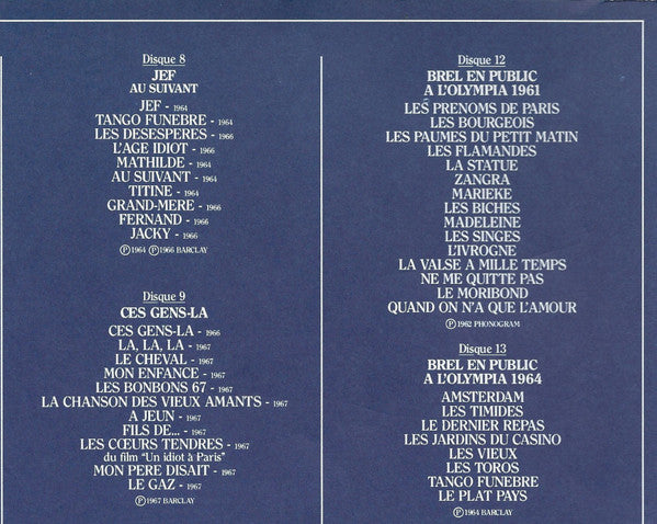 (Occasion) Jacques Brel – L'Œuvre Intégrale [Vinyle 33 Tours]
