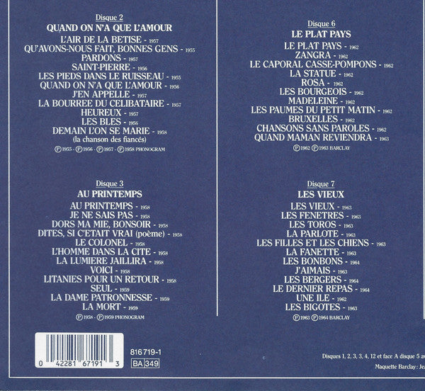 (Occasion) Jacques Brel – L'Œuvre Intégrale [Vinyle 33 Tours]