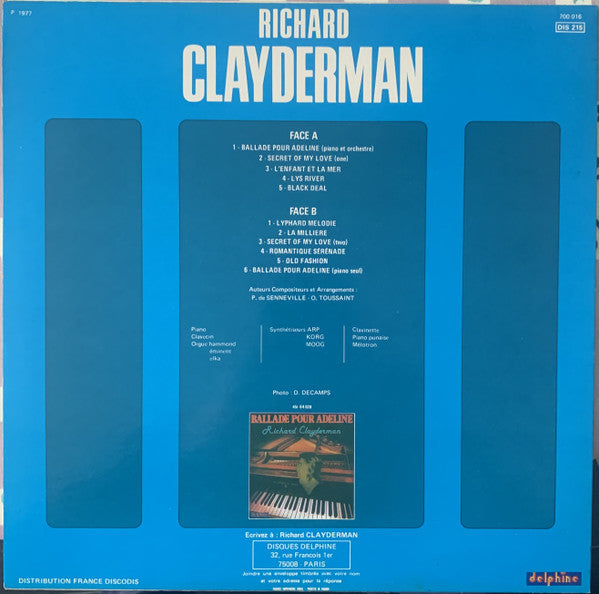 (Occasion) Richard Clayderman – Richard Clayderman [Vinyle 33 Tours]