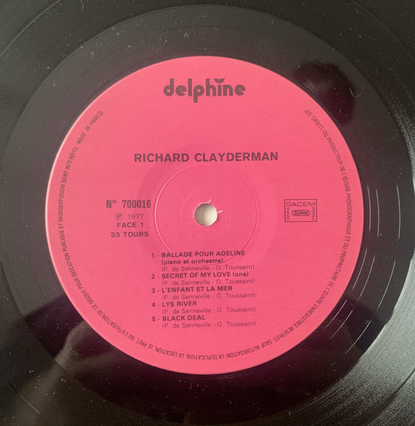 (Occasion) Richard Clayderman – Richard Clayderman [Vinyle 33 Tours]