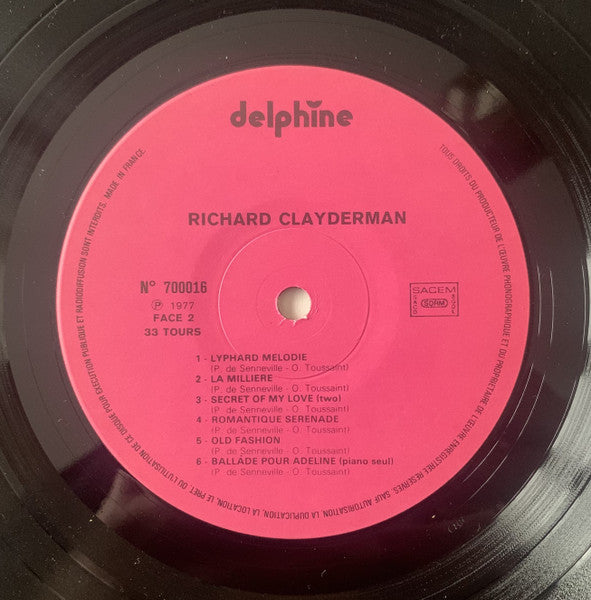 (Occasion) Richard Clayderman – Richard Clayderman [Vinyle 33 Tours]