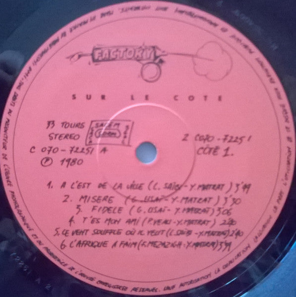 (Occasion ) Factory (8) – Sur Le Côté [Vinyle 33 Tours]