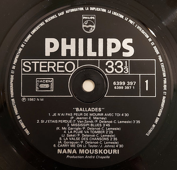 (Occasion) Nana Mouskouri – Ballades [Vinyle 33 Tours]