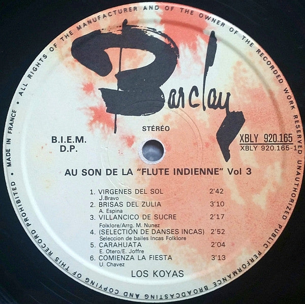 (Occasion ) Los Koyas – Au Son De La Flute Indienne [Vinyle 33 Tours]