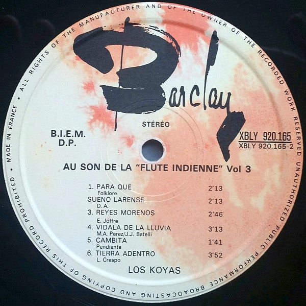 (Occasion ) Los Koyas – Au Son De La Flute Indienne [Vinyle 33 Tours]