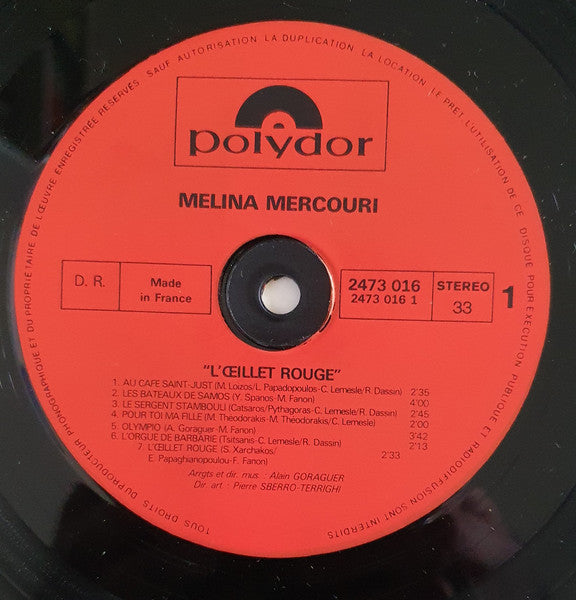 (occasion) Mélina – L'œillet Rouge [Vinyle 33 Tours]