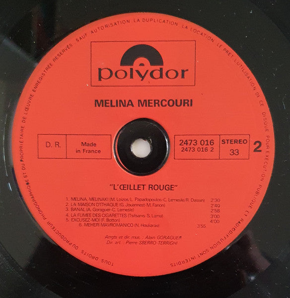 (occasion) Mélina – L'œillet Rouge [Vinyle 33 Tours]