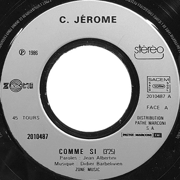 (Occasion) C. Jérôme – Comme Si [Vinyle 45 Tours]