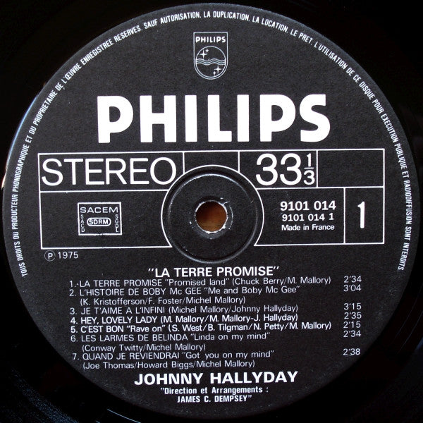 (occasion) Johnny Hallyday – La Terre Promise [Vinyle 33 Tours]