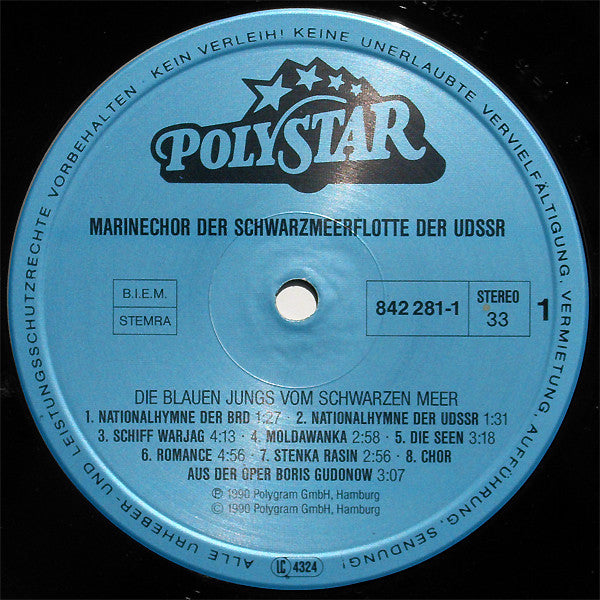 Marinechor Der Schwarzmeerflotte UdSSR – Die Blauen Jungs Vom Schwarzen Meer [Vinyle 33Tours]