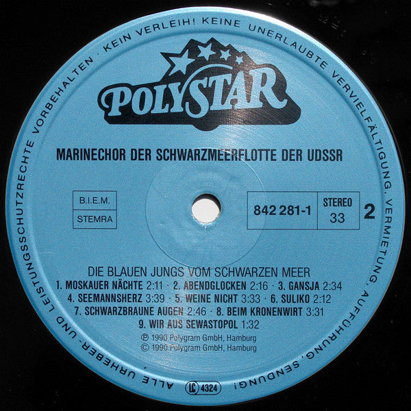 (occasion) Marinechor Der Schwarzmeerflotte UdSSR – Die Blauen Jungs Vom Schwarzen Meer  [Vinyle 33 Tours]