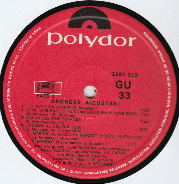 (Occasion ) Moustaki – Georges Moustaki [Vinyle 33 Tours]