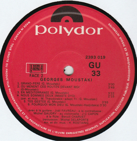 (Occasion ) Moustaki – Georges Moustaki [Vinyle 33 Tours]