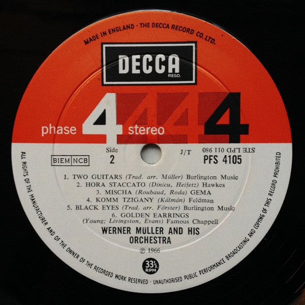 (Occasion ) Werner Müller And His Orchestra – Gypsy! [Vinyle 33 Tours]