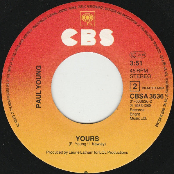 (Occasion) Paul Young Come Back And Stay (Single Remix Version) [Vinyle 45 Tours]