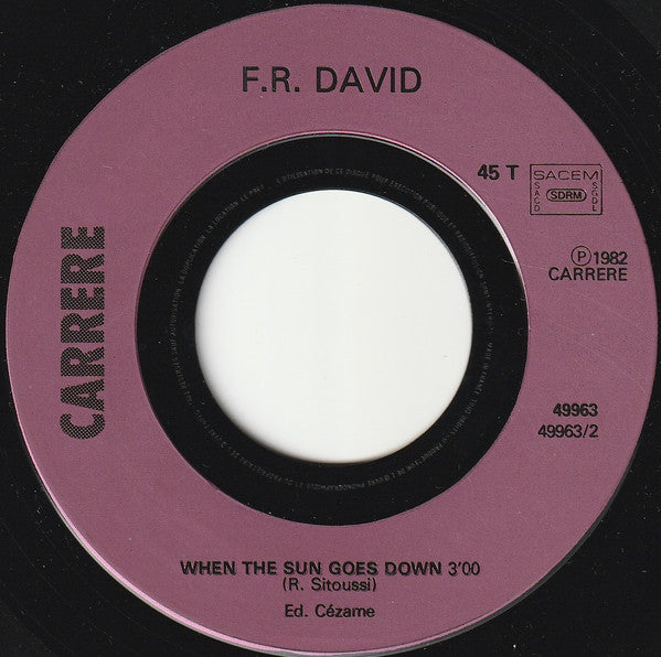(Occasion ) F.R. David – Words [Vinyle 45 Tours]