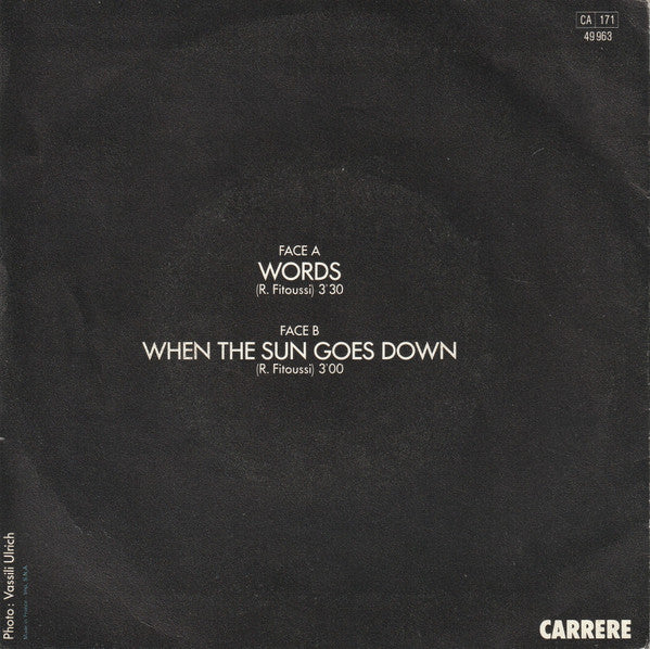 (Occasion ) F.R. David – Words [Vinyle 45 Tours]