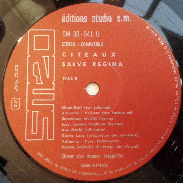 Chœur Des Moines Trappistes De L'Abbaye De Citeaux – Citeaux Salve Regina [Vinyle 33Tours]
