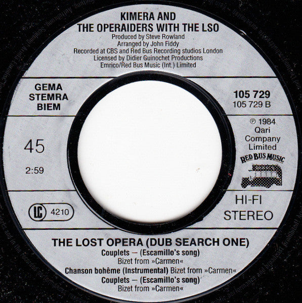 (Occasion) Kimera (3) And The Operaiders With The London Symphony Orchestra – The Lost O?era [Vinyle 45Tours]