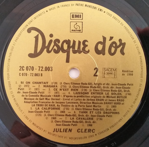 (Occasion ) Julien Clerc – Disque D'Or [Vinyle 33 Tours]