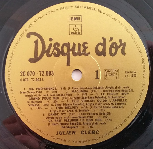 (Occasion ) Julien Clerc – Disque D'Or [Vinyle 33 Tours]