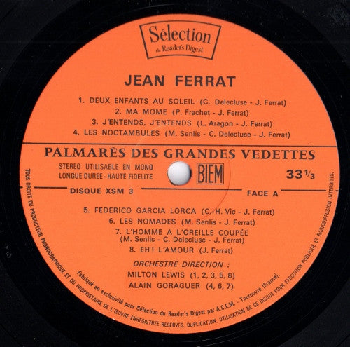 (Occasion) Palmarès Des Grandes Vedettes [Vinyle 33 Tours]