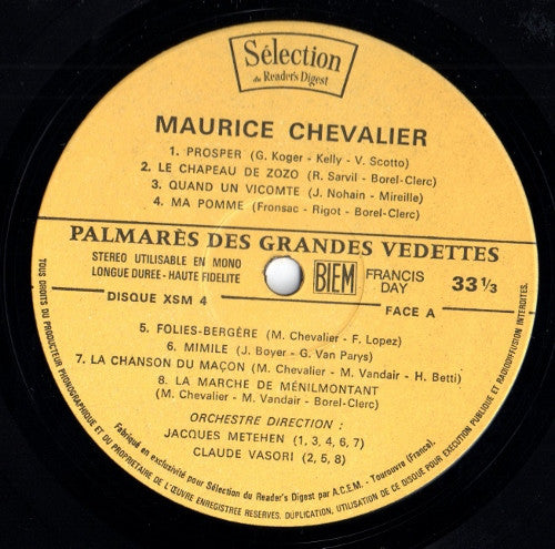 (Occasion) Palmarès Des Grandes Vedettes [Vinyle 33 Tours]