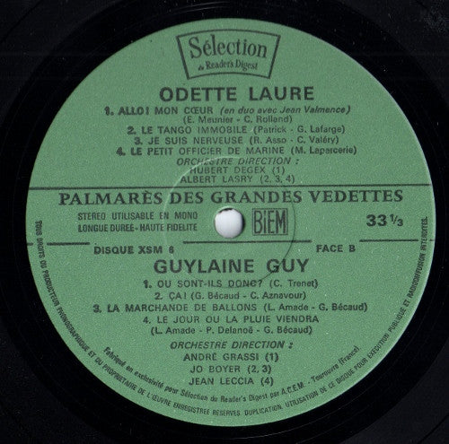 (Occasion) Palmarès Des Grandes Vedettes [Vinyle 33 Tours]