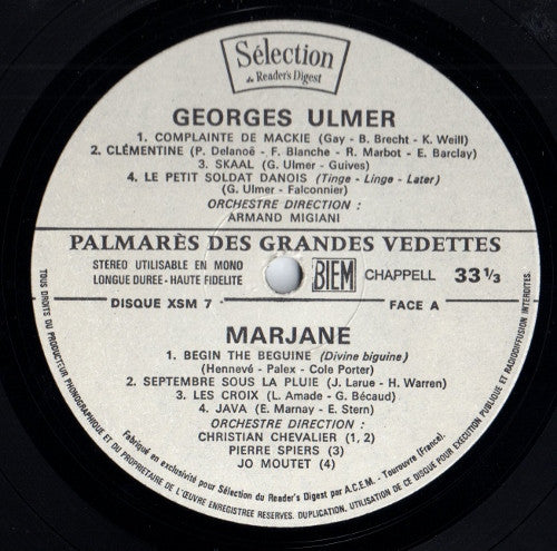 (Occasion) Palmarès Des Grandes Vedettes [Vinyle 33 Tours]