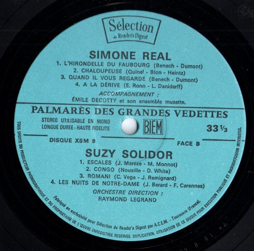 (Occasion) Palmarès Des Grandes Vedettes [Vinyle 33 Tours]