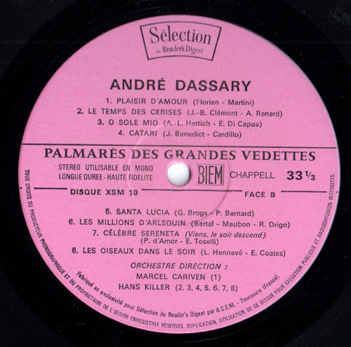 (Occasion) Palmarès Des Grandes Vedettes [Vinyle 33 Tours]