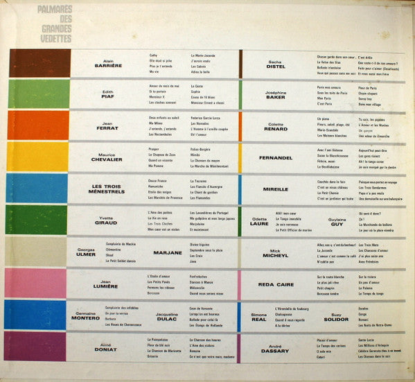 (Occasion) Palmarès Des Grandes Vedettes [Vinyle 33 Tours]