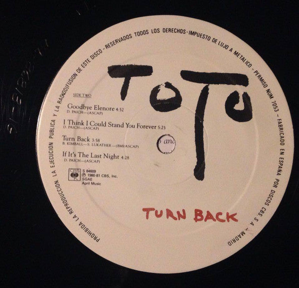 (Occasion )Toto – Turn Back [Vinyle 33 Tours]