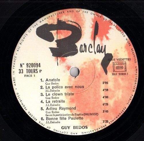 (occasion) Guy Bedos – Guy Bedos  [Vinyle 33 Tours]