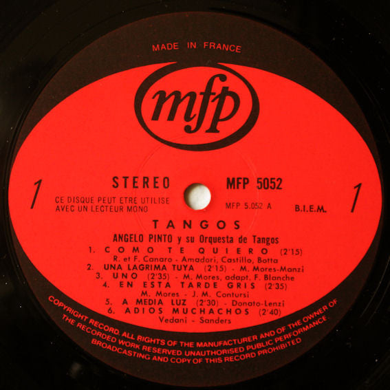(Occasion) Angelo Pinto Y Su Orquesta De Tangos – Tango! [Vinyle 33Tours]