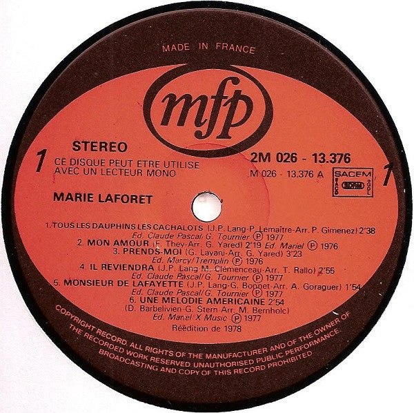 (Occasion ) Marie Laforêt – Marie Laforêt [Vinyle 33 Tours]