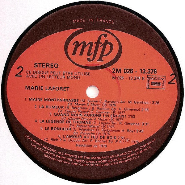 (Occasion ) Marie Laforêt – Marie Laforêt [Vinyle 33 Tours]