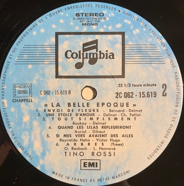 (occasion) Tino Rossi – "La Belle Epoque" [Vinyle super 33 Tours]