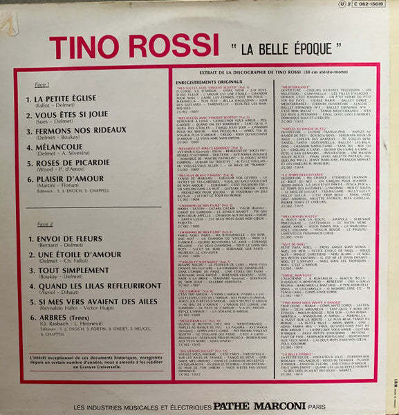 (occasion) Tino Rossi – "La Belle Epoque" [Vinyle super 33 Tours]