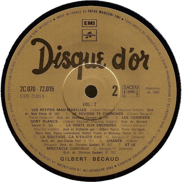 (occasion) Gilbert Bécaud – Disque D'Or Vol. 2 [Vinyle 33 Tours]